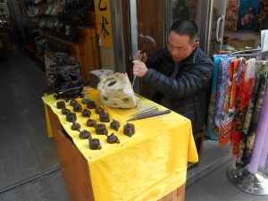 Stone carver at work