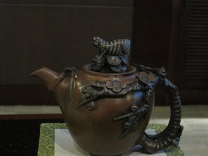 Carved stone teapot