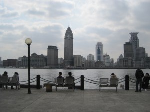 View of the Bund from the river walk